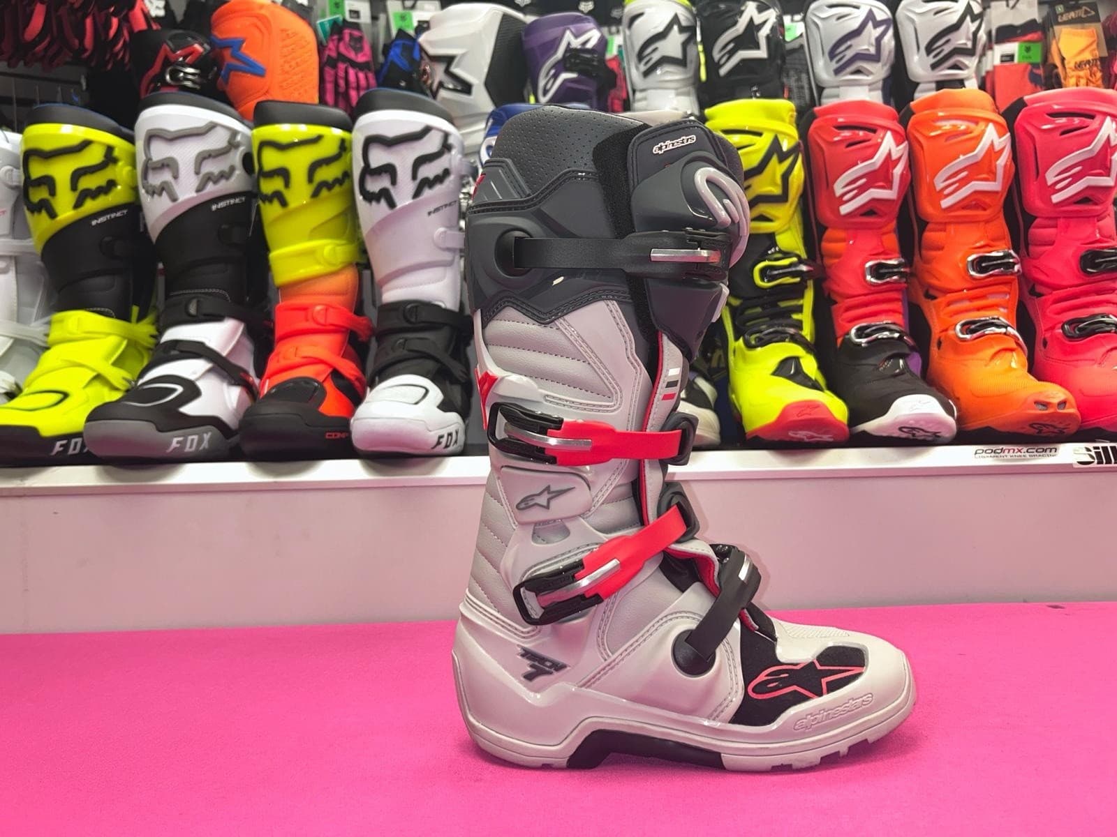 Alpinestars tech 7 enduro 2025 motocross/enduro boots grey/red