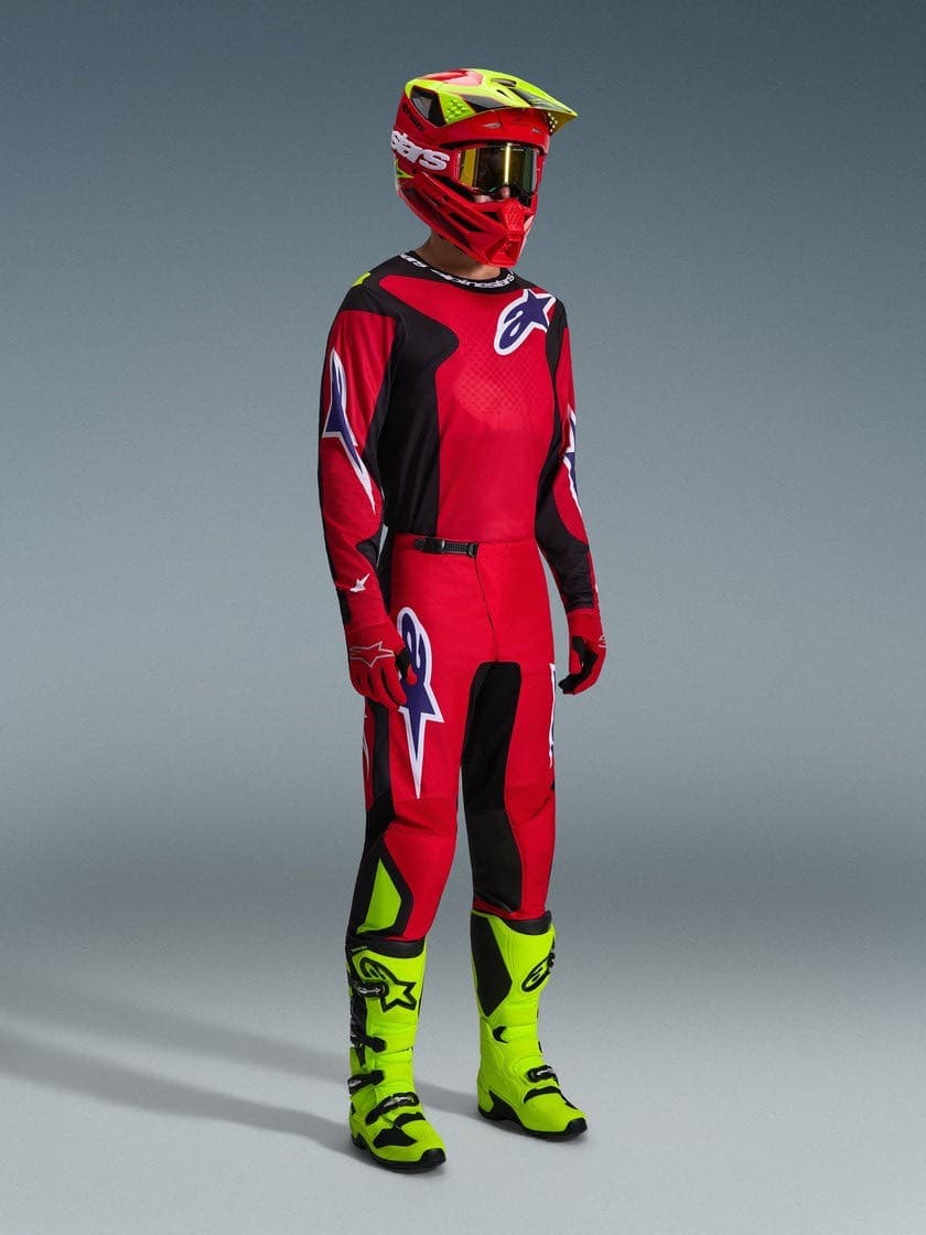 Alpinestars fluid grid 2026 motocross/enduro/off-road kit red/purple/black