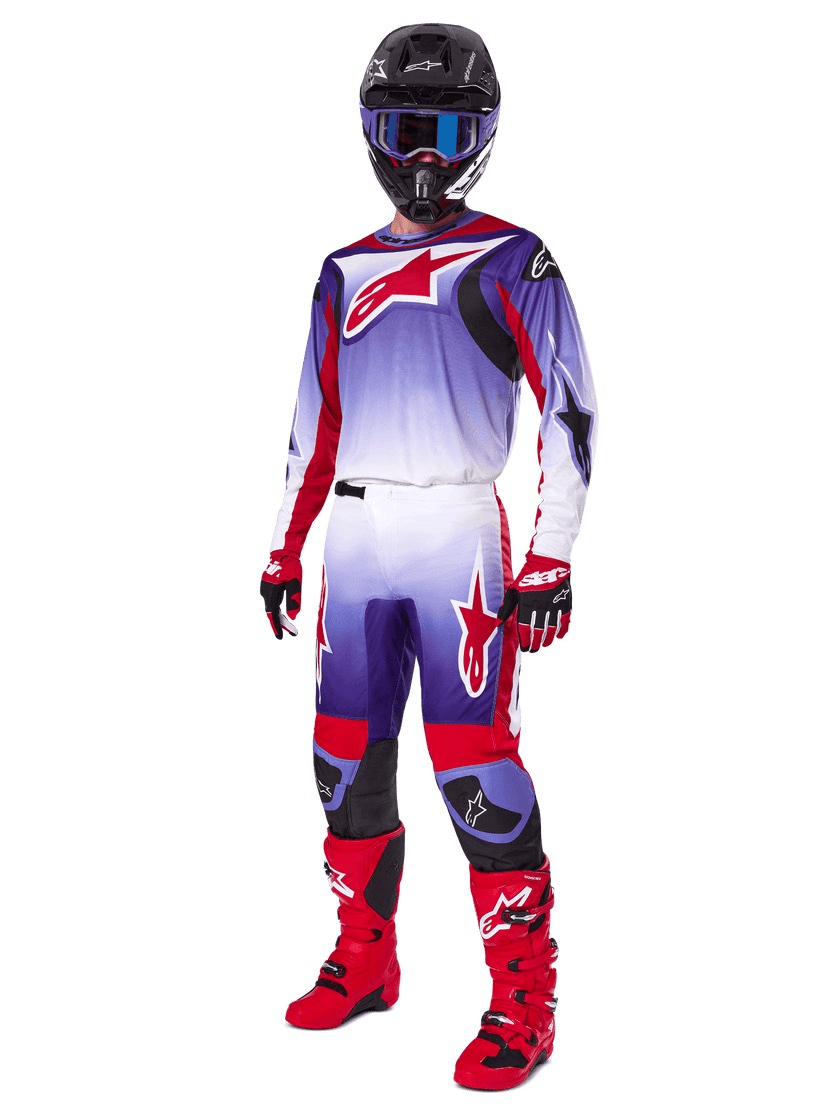 Alpinestars fluid wurx 2025 motocross/enduro/off-road kit purple/red