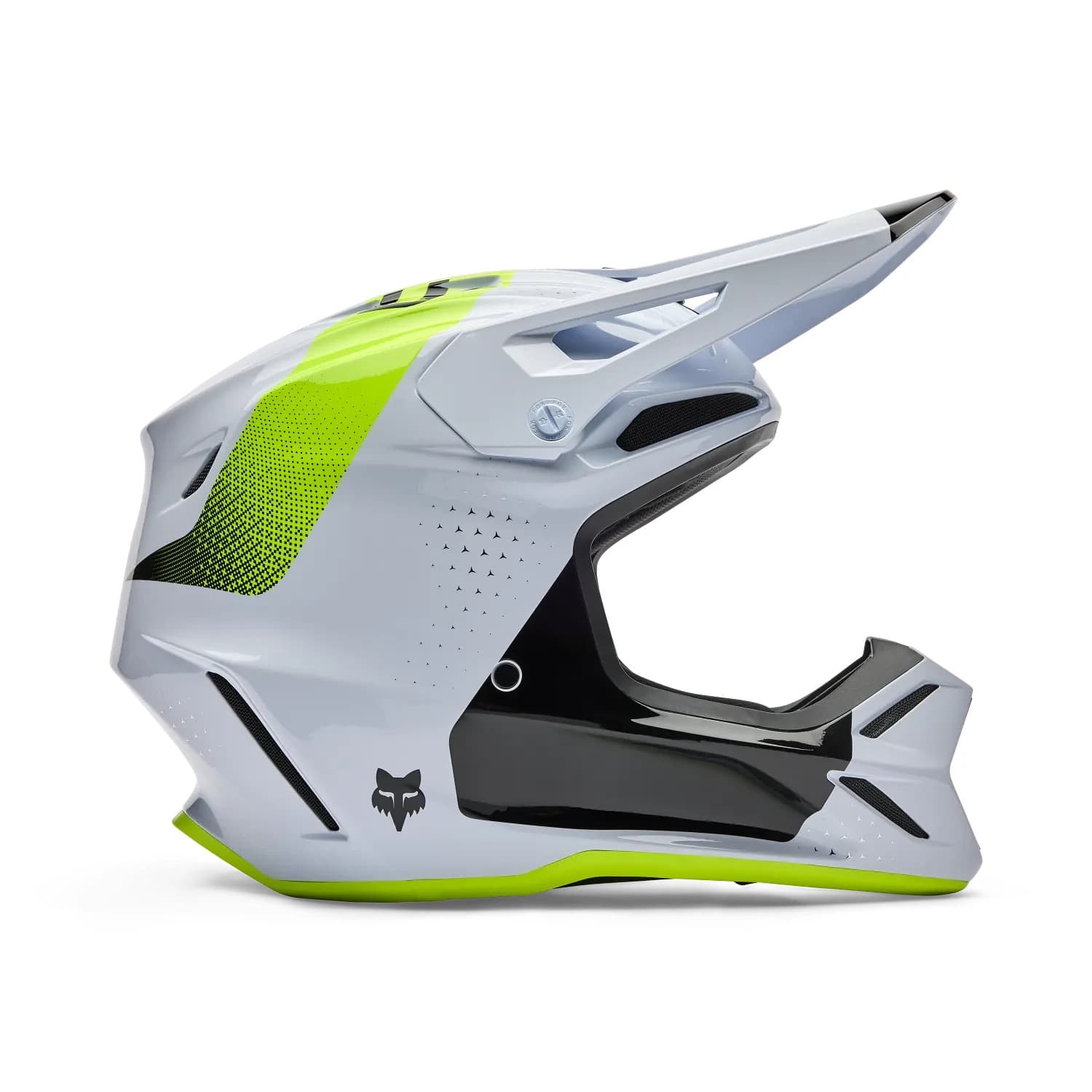 Fox V3 motocross/enduro/off-road helmet white/green