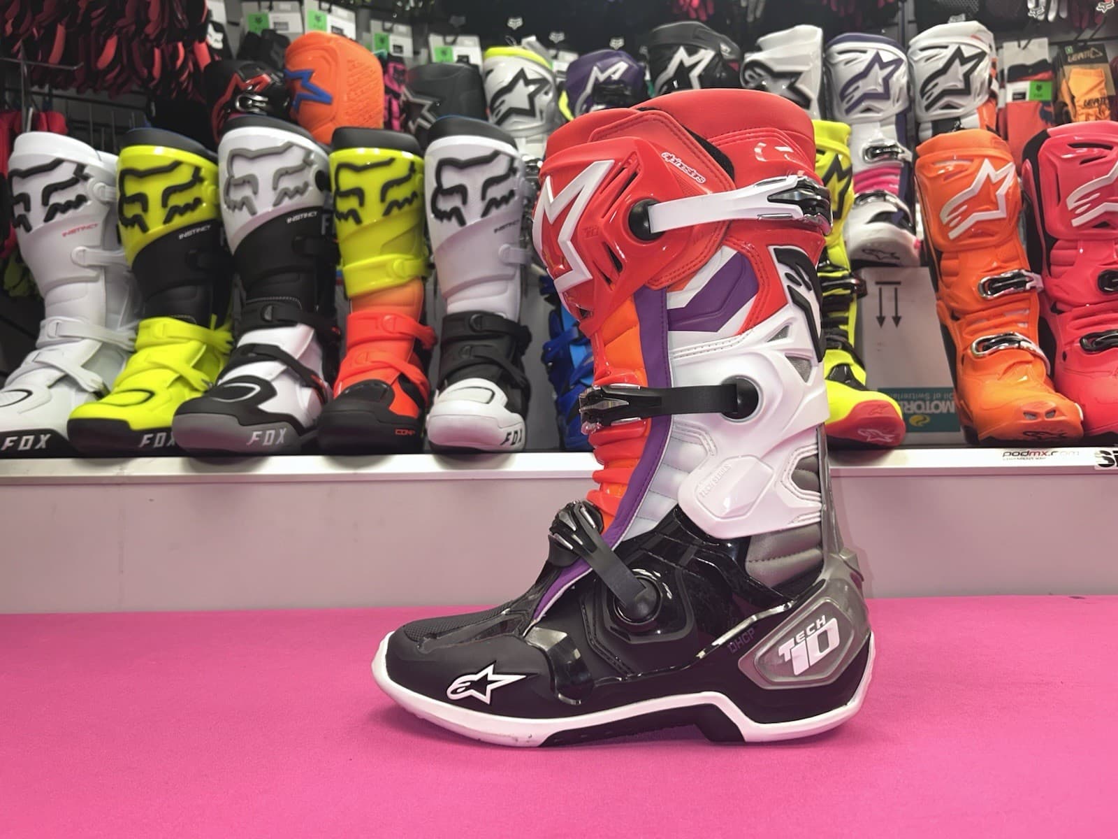 Alpinestars tech 10 motocross/enduro boots black/red/orange/white