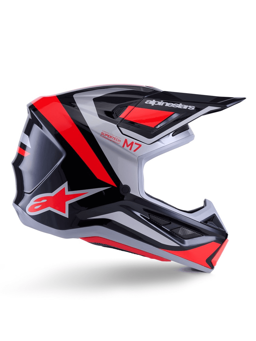 Alpinestars S-M7 helmet ECE 22.06 motocross/enduro/off-road black/grey/red